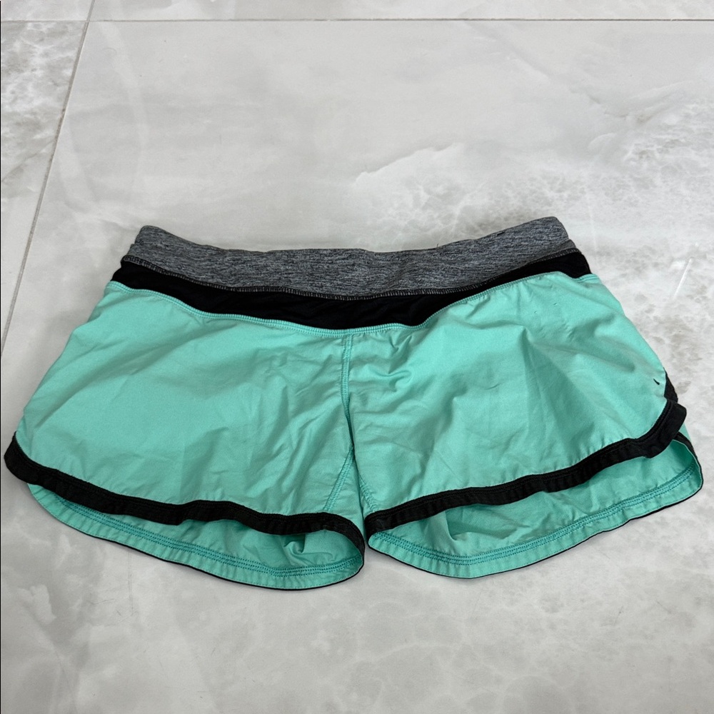 Lululemon Athletica Mint and Charcoal Athletic Shorts